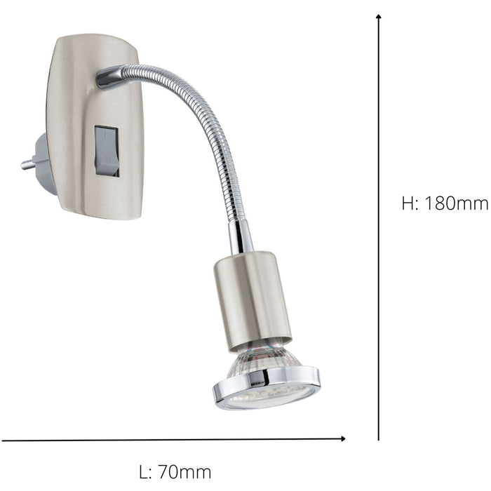 Sleek Modern Satin Nickel and Chrome LED Wall Light Indoor Spaces