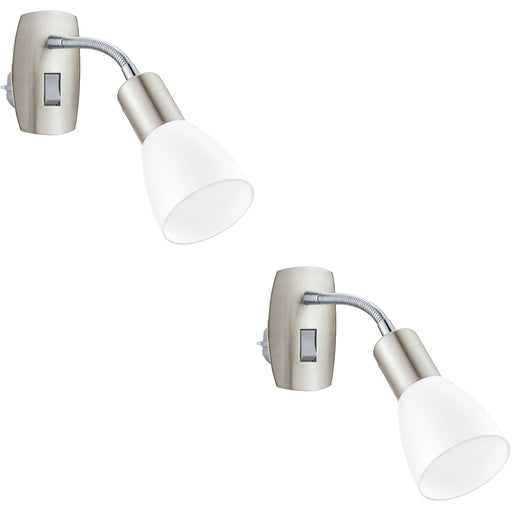 2 PACK Sleek Modern Satin Nickel and Chrome LED Wall Light for Indoor Spaces