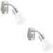 2 PACK Sleek Modern Satin Nickel and Chrome LED Wall Light for Indoor Spaces