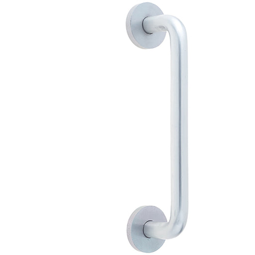 Aluminium Shape Pull Handle with Rose Fixing Satin Anodised Finish 305x19mm Door Handle