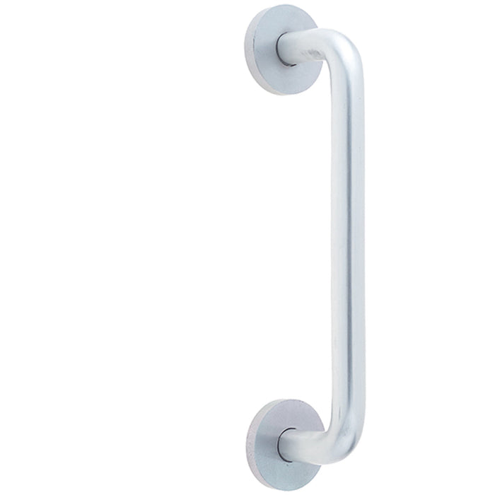 Aluminium Shape Pull Handle with Rose Fixing Satin Anodised Finish 305x19mm Door Handle