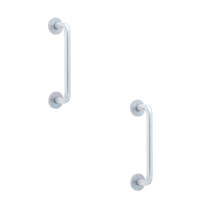 PACK Aluminium Shape Pull Handle with Rose Fixing Satin Anodised Finish 305x19mm Door Handle (1)