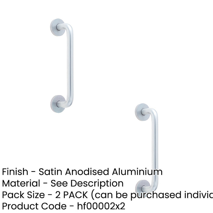 PACK Sleek Aluminium Shape Pull Handle with Rose Fixing Satin Anodised Finish Door Handle (1)-1