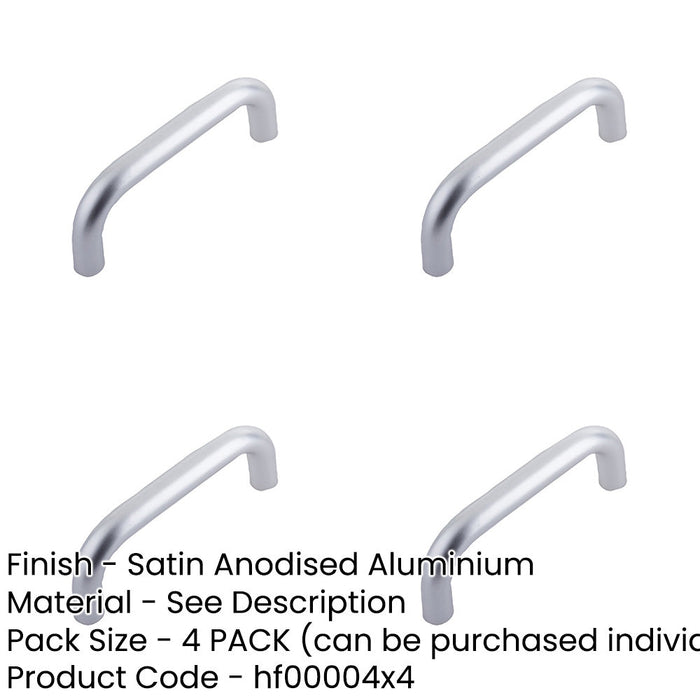 PACK Durable 19mm Shape Aluminium Pull Handle with Satin Anodised Finish Door Handle-1