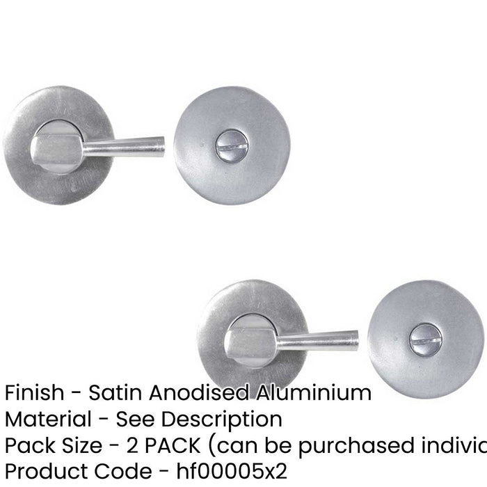 PACK Satin Anodised Aluminium Easy Turn Release Lock 50mm Door Handle-1