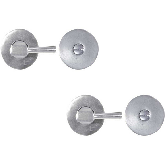 PACK Satin Anodised Aluminium Easy Turn Release Lock 50mm Door Handle