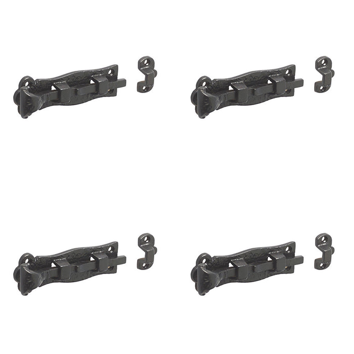 PACK Antique Straight Bolts 125mm Elegant Black Finish Home Decor Door Bolt Lock