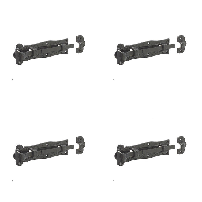 PACK High-Quality Antique Straight Bolts 200mm Black Fasteners Superior Durability Door Bolt Lock