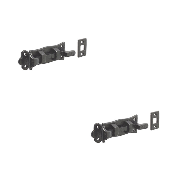 PACK High-Quality Antique Necked Bolts 125mm Classic Black Finish Door Bolt Lock (1)