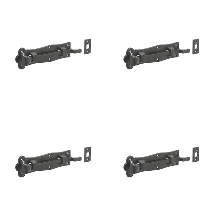 PACK Antique Black Necked Bolts 200mm Perfect Vintage Projects Door Bolt Lock