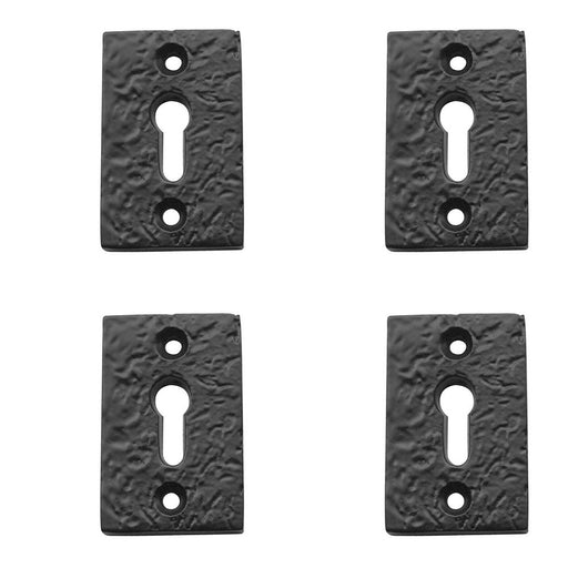 PACK Antique Black Rectangular Escutcheons 50x32mm Classic Home Decor Hole Cover