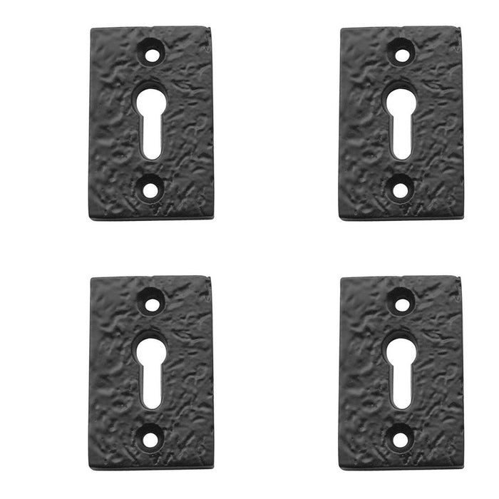 PACK Antique Black Rectangular Escutcheons 50x32mm Classic Home Decor Hole Cover