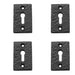 PACK Antique Black Rectangular Escutcheons 50x32mm Classic Home Decor Hole Cover