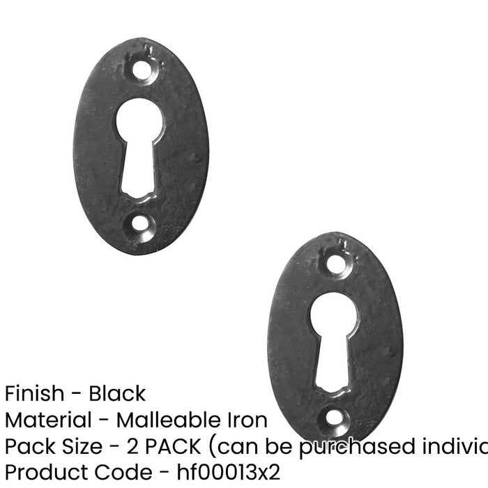 PACK Vintage 50mm Black Oval Escutcheon Doors Cabinets Hole Cover (1)-1