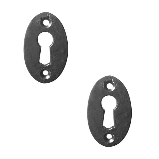 PACK Vintage 50mm Black Oval Escutcheon Doors Cabinets Hole Cover (1)