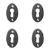 PACK Vintage 50mm Black Oval Escutcheon Doors Cabinets Hole Cover