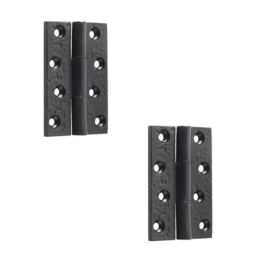 PACK Antique Black Butt Hinge 76x50mm Perfect Vintage Doors Traditional Gate Door Door Hinges (1)