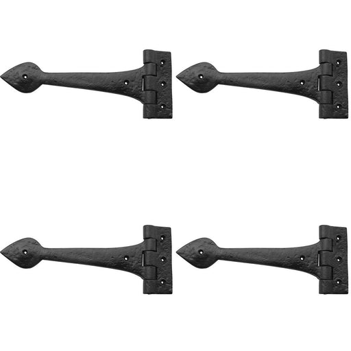 PACK Rustic Antique Gate Hinge 225mm Elegant Black Finish Traditional Gate Door Door Hinges