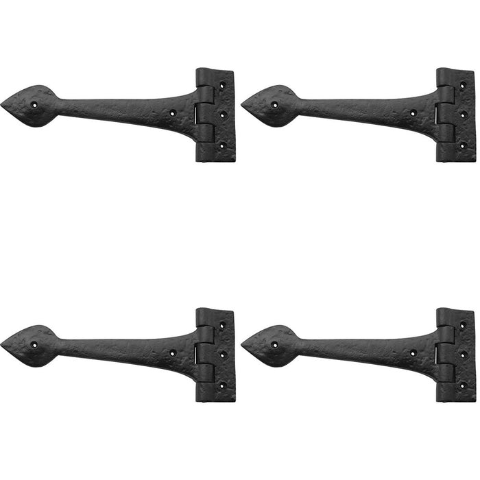 PACK Rustic Antique Gate Hinge 225mm Elegant Black Finish Traditional Gate Door Door Hinges