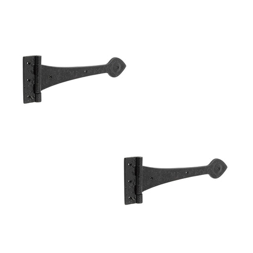 PACK Premium Quality Antique Gate Hinge 315mm Elegant Black Finish Traditional Gate Door Door Hinges (1)
