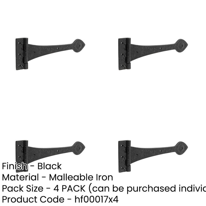 PACK Premium Quality Antique Gate Hinge 315mm Elegant Black Finish Traditional Gate Door Door Hinges-1