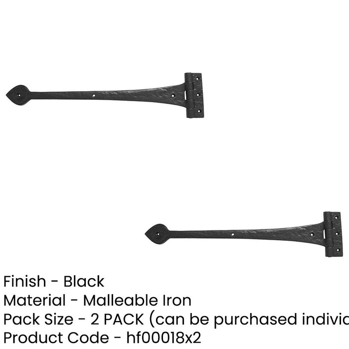 PACK Premium Quality Antique Black Gate Hinge 430mm Durable Design Traditional Gate Door Door Hinges (1)-1