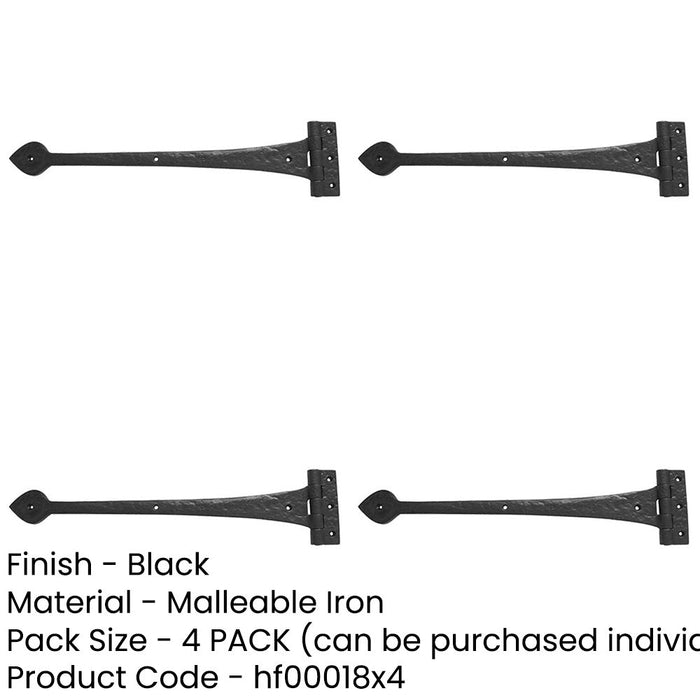 PACK Premium Quality Antique Black Gate Hinge 430mm Durable Design Traditional Gate Door Door Hinges-1