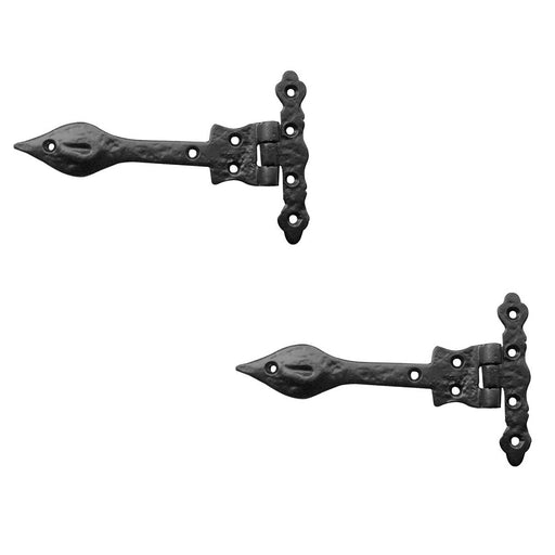 PACK Premium Antique Gate Hinge 160mm Elegant Black Finish Traditional Gate Door Door Hinges (1)