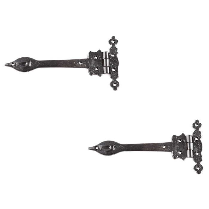 PACK Premium Antique Gate Hinge 230mm Elegant Black Finish Traditional Gate Door Door Hinges (1)