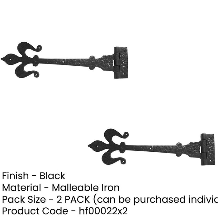 PACK Premium 400mm Antique Black Gate Hinge Classic Doors Traditional Gate Door Door Hinges (1)-1