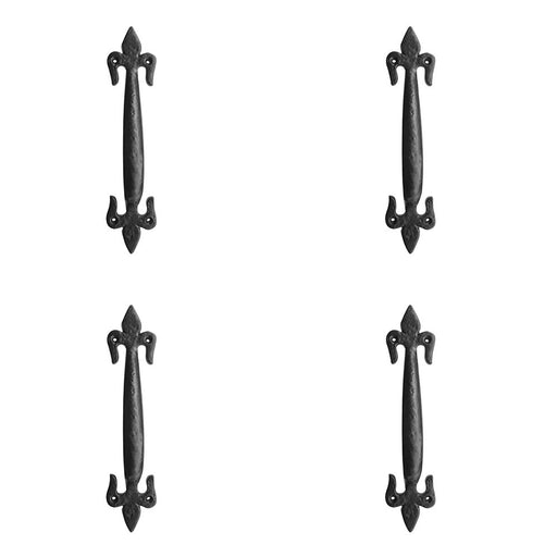 PACK Elegant Fleur Pull Handle Black 100mm Size Cabinets Drawers Door Handle