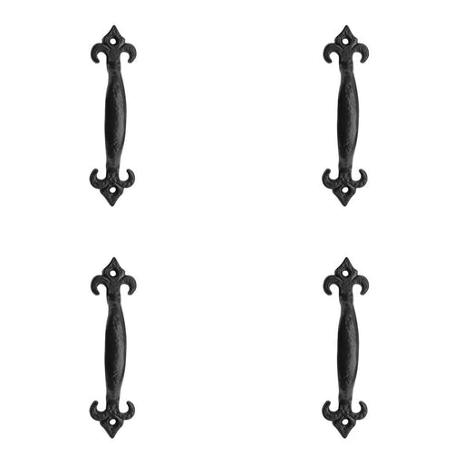 PACK Elegant Fleur Black Pull Handle 230mm Cabinets Drawers Door Handle