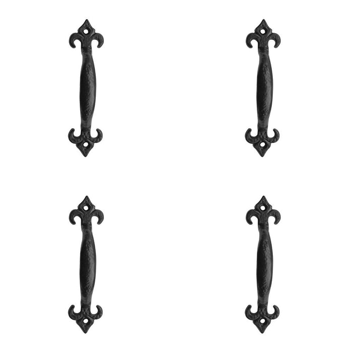 PACK Elegant Fleur Black Pull Handle 230mm Cabinets Drawers Door Handle