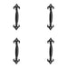 PACK Elegant Fleur Black Pull Handle 230mm Cabinets Drawers Door Handle