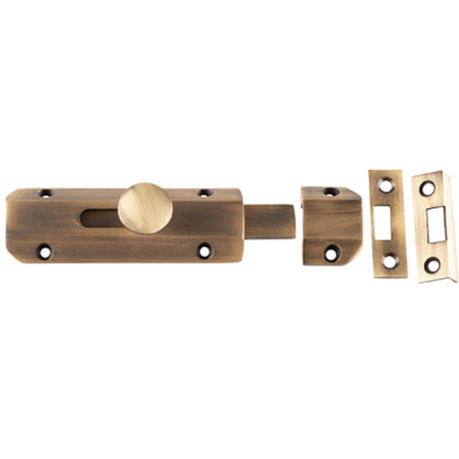 Premium Architectural Slide Door Bolts Antique Brass Finish 100x35mm Door Bolt Lock