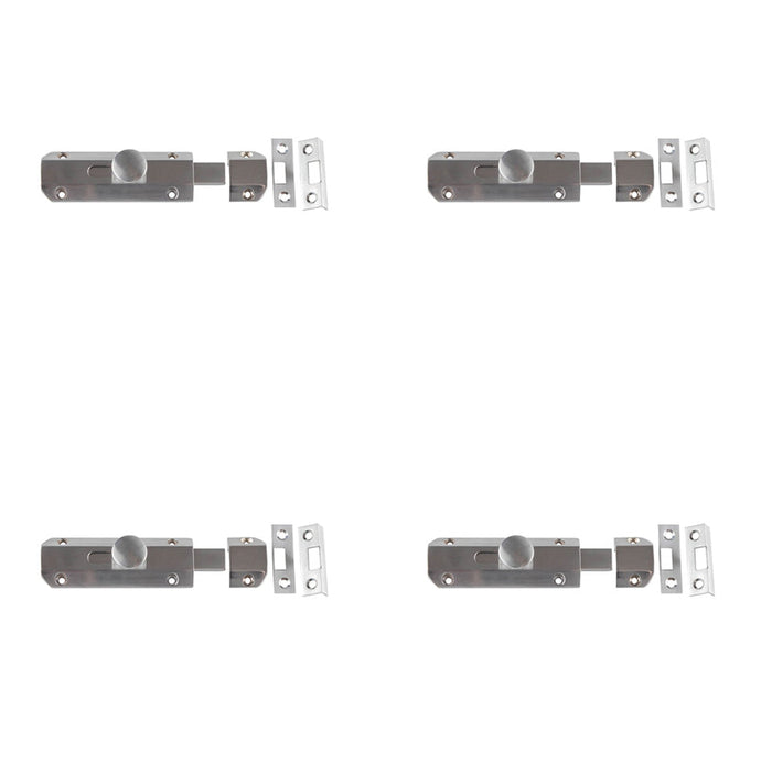 PACK Premium Architectural Slide Door Bolts Satin Nickel (100x35mm) Enhanced Security Door Bolt Lock