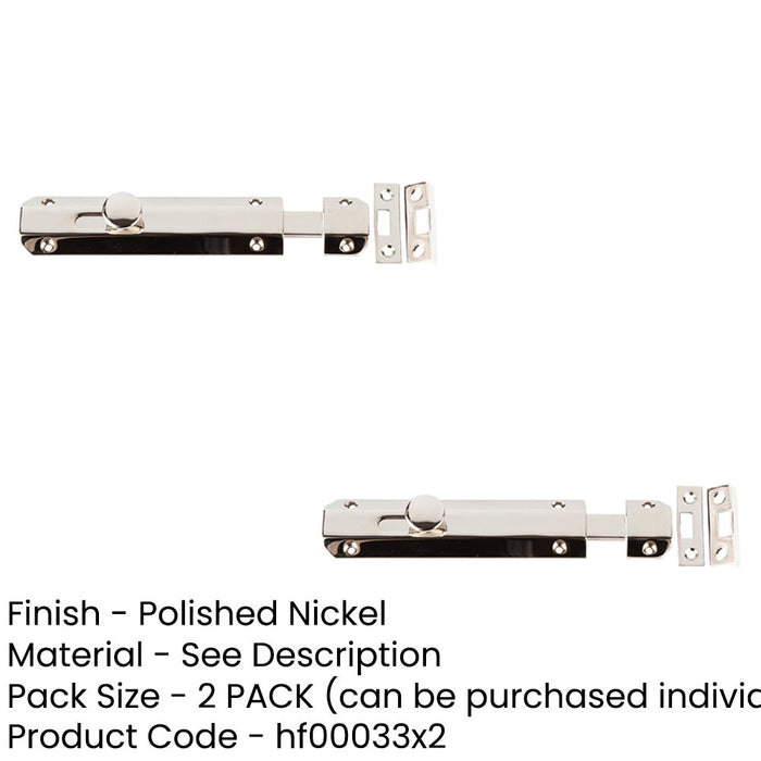 PACK Premium Architectural Slide Door Bolts Polished Nickel 150x35mm Door Bolt Lock (1)-1
