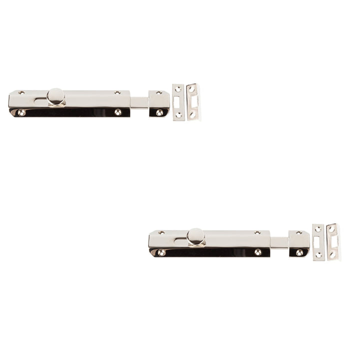 PACK Premium Architectural Slide Door Bolts Polished Nickel 150x35mm Door Bolt Lock (1)