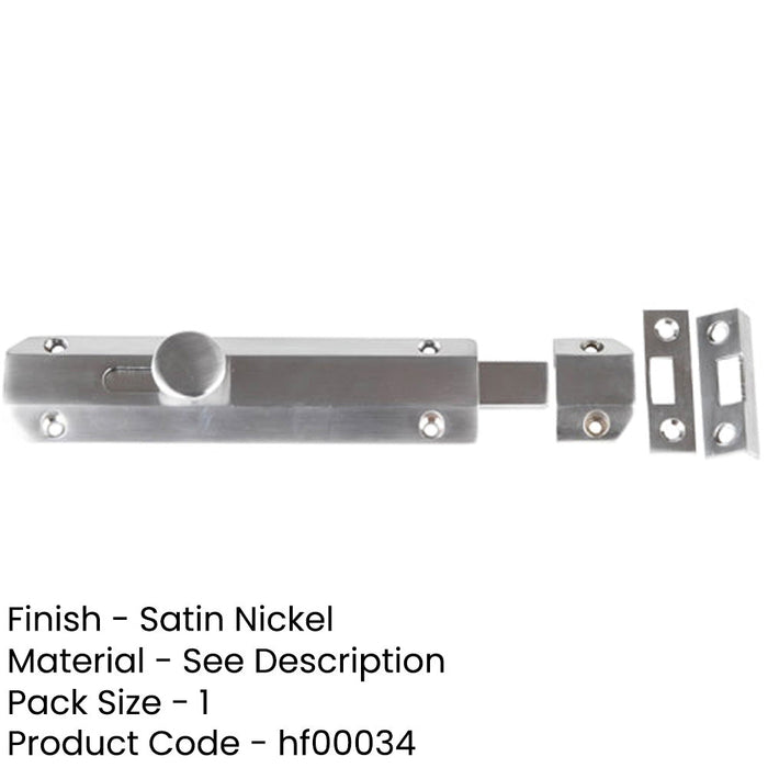 Stylish Architectural Slide Door Bolts 150x35mm Satin Nickel Finish Door Bolt Lock-1