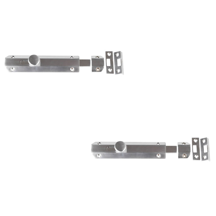 PACK Stylish Architectural Slide Door Bolts 150x35mm Satin Nickel Finish Door Bolt Lock (1)