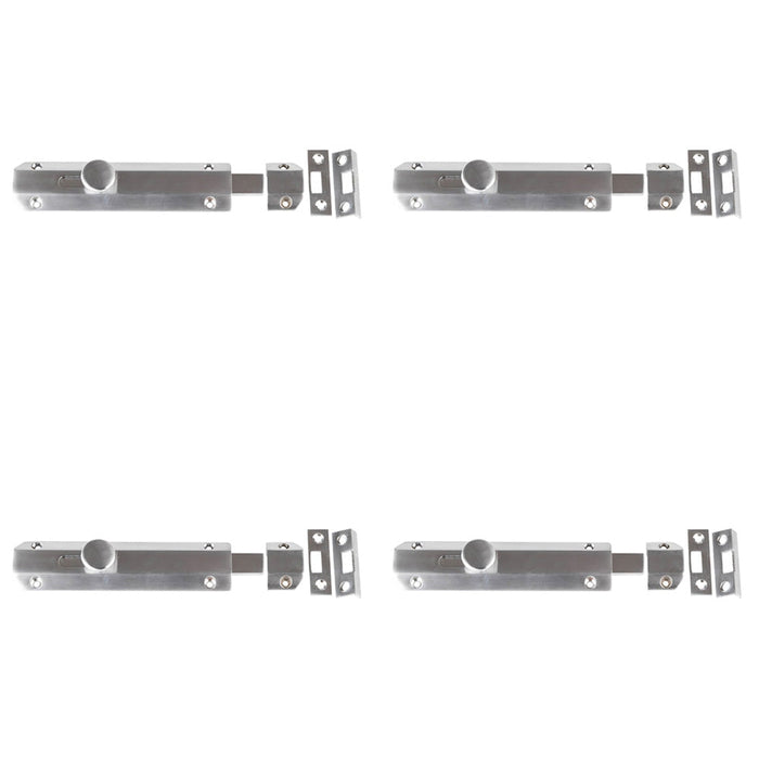 PACK Stylish Architectural Slide Door Bolts 150x35mm Satin Nickel Finish Door Bolt Lock