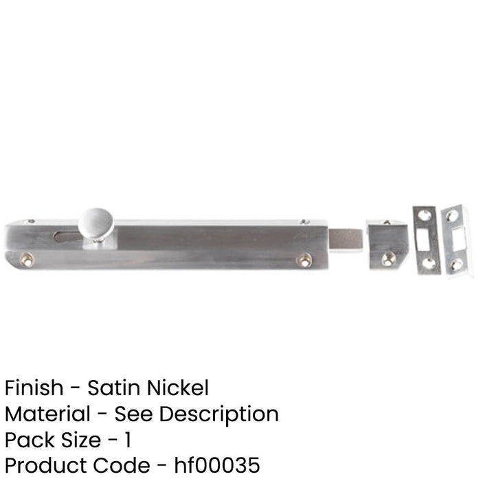 Premium Architectural Slide Door Bolts 200x35mm Satin Nickel Finish Door Bolt Lock-1