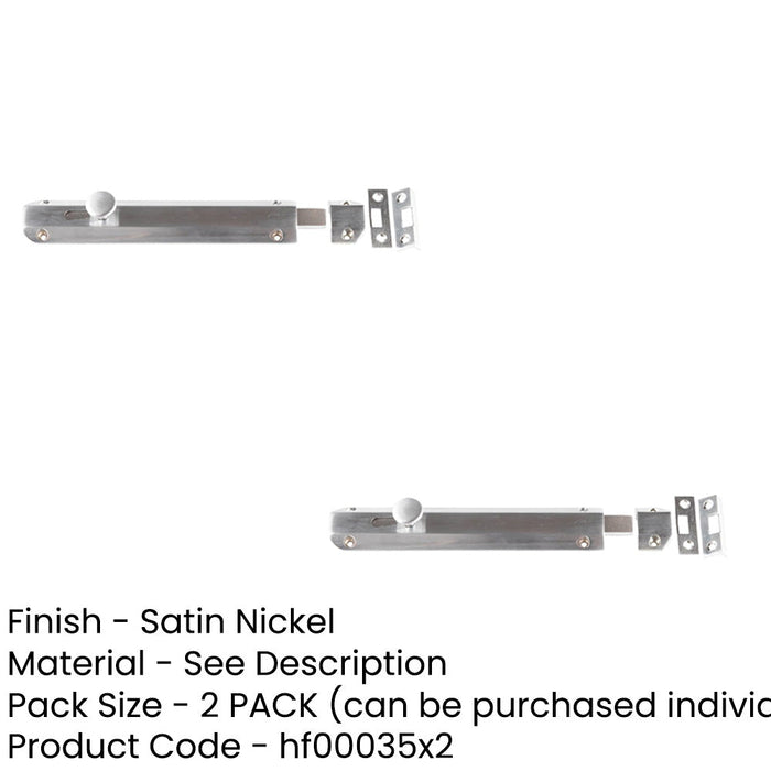 PACK Premium Architectural Slide Door Bolts 200x35mm Satin Nickel Finish Door Bolt Lock (1)-1