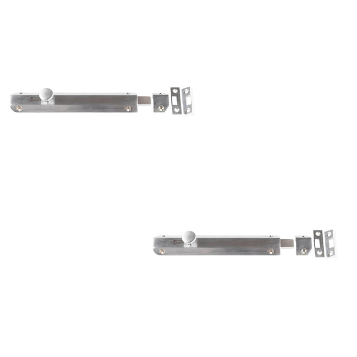 PACK Premium Architectural Slide Door Bolts 200x35mm Satin Nickel Finish Door Bolt Lock (1)