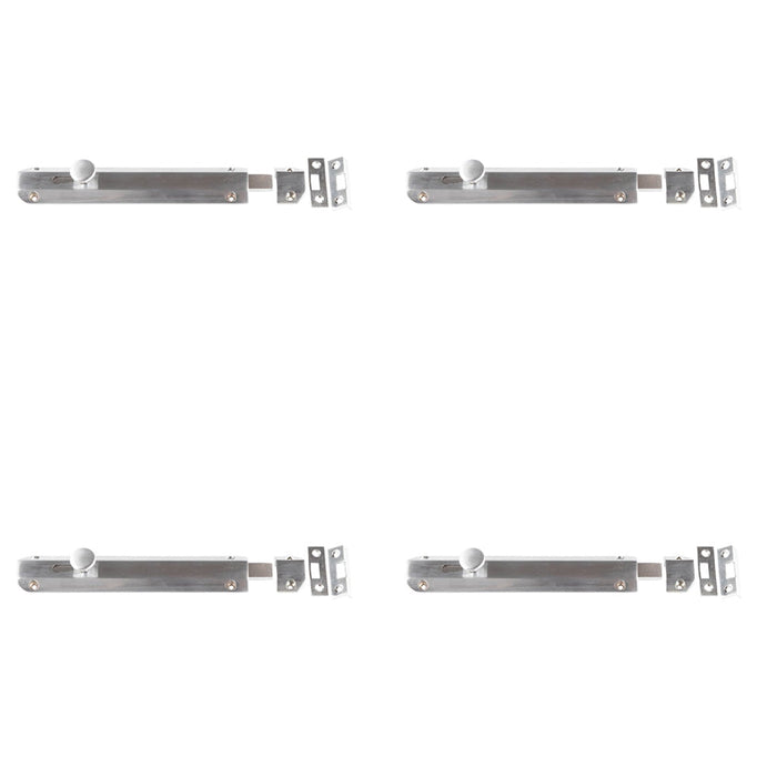 PACK Premium Architectural Slide Door Bolts 200x35mm Satin Nickel Finish Door Bolt Lock