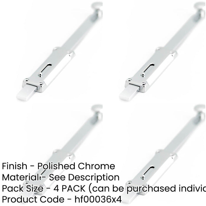 PACK Premium Architectural Door Bolts 300x35mm Polished Chrome Finish Door Bolt Lock-1