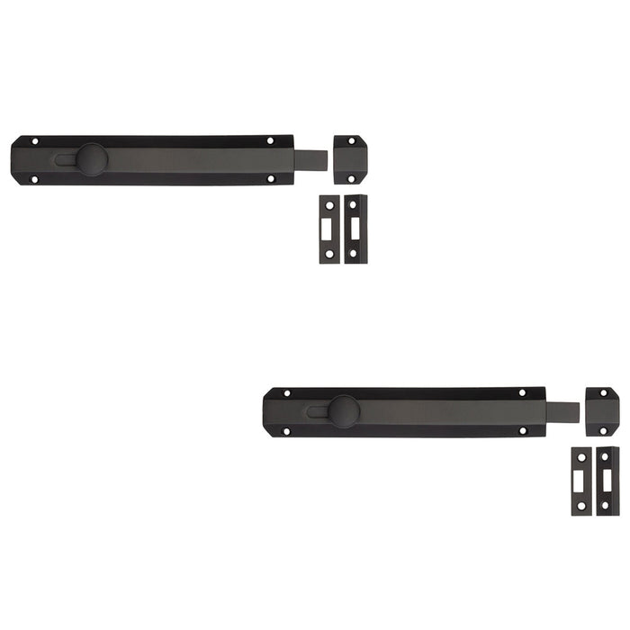 PACK Premium Architectural Slide Door Bolts 200x35mm Elegant Matt Black Finish Door Bolt Lock (1)