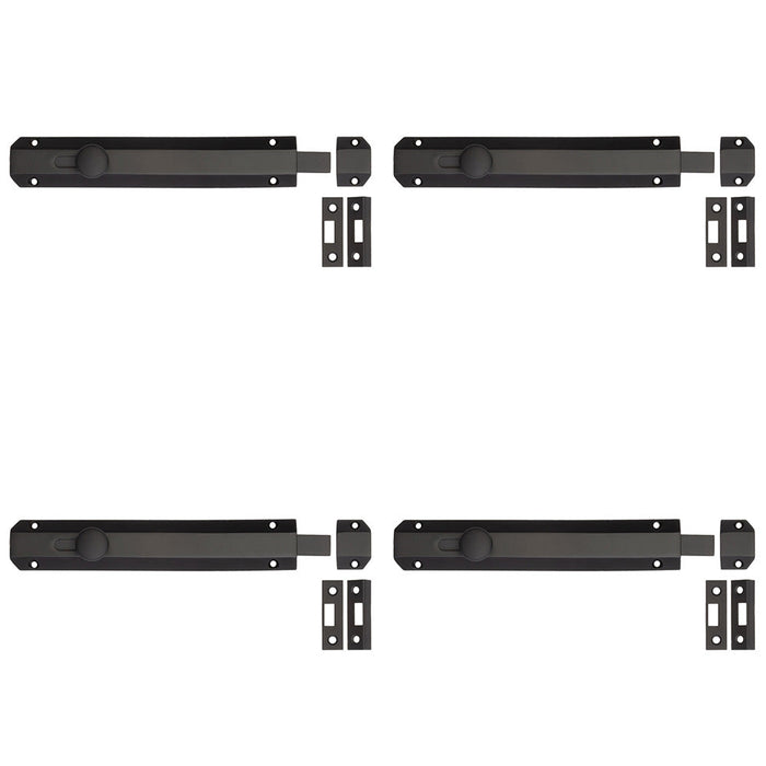 PACK Premium Architectural Slide Door Bolts 200x35mm Elegant Matt Black Finish Door Bolt Lock