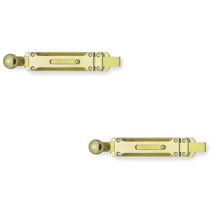 PACK Premium Polished Brass Architectural Door Bolts 350x35mm Enhanced Security Door Bolt Lock (1)