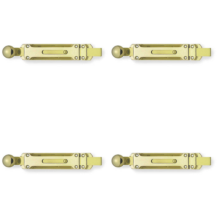 PACK Premium Architectural Door Bolts 500x35mm Polished Brass Enhanced Security Door Bolt Lock